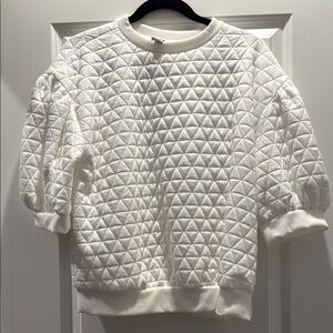Women's Quilted White Sweater